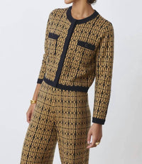 Suncoo - Geroma Two-tone Jacquard Cardigan
