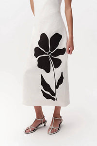 Exquise - Cannon Spaghetti Strap Linen Midi Dress
