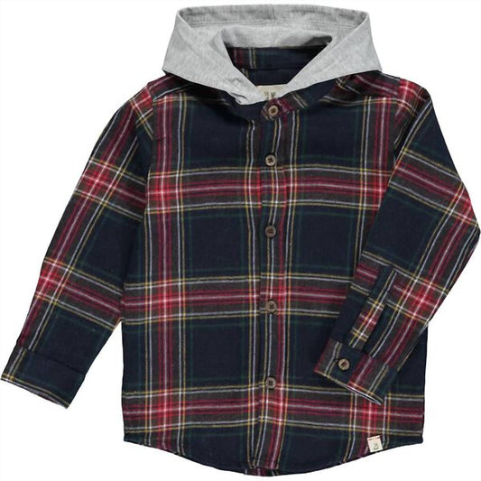 Me & Henry - Boy's Dyer Woven Hooded Long Sleeve Shirt