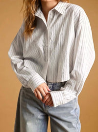 Miou Muse - Pin Stripe Button Down Top