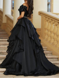 Ava Presley - Ruffled Off Shoulder Ball Gown