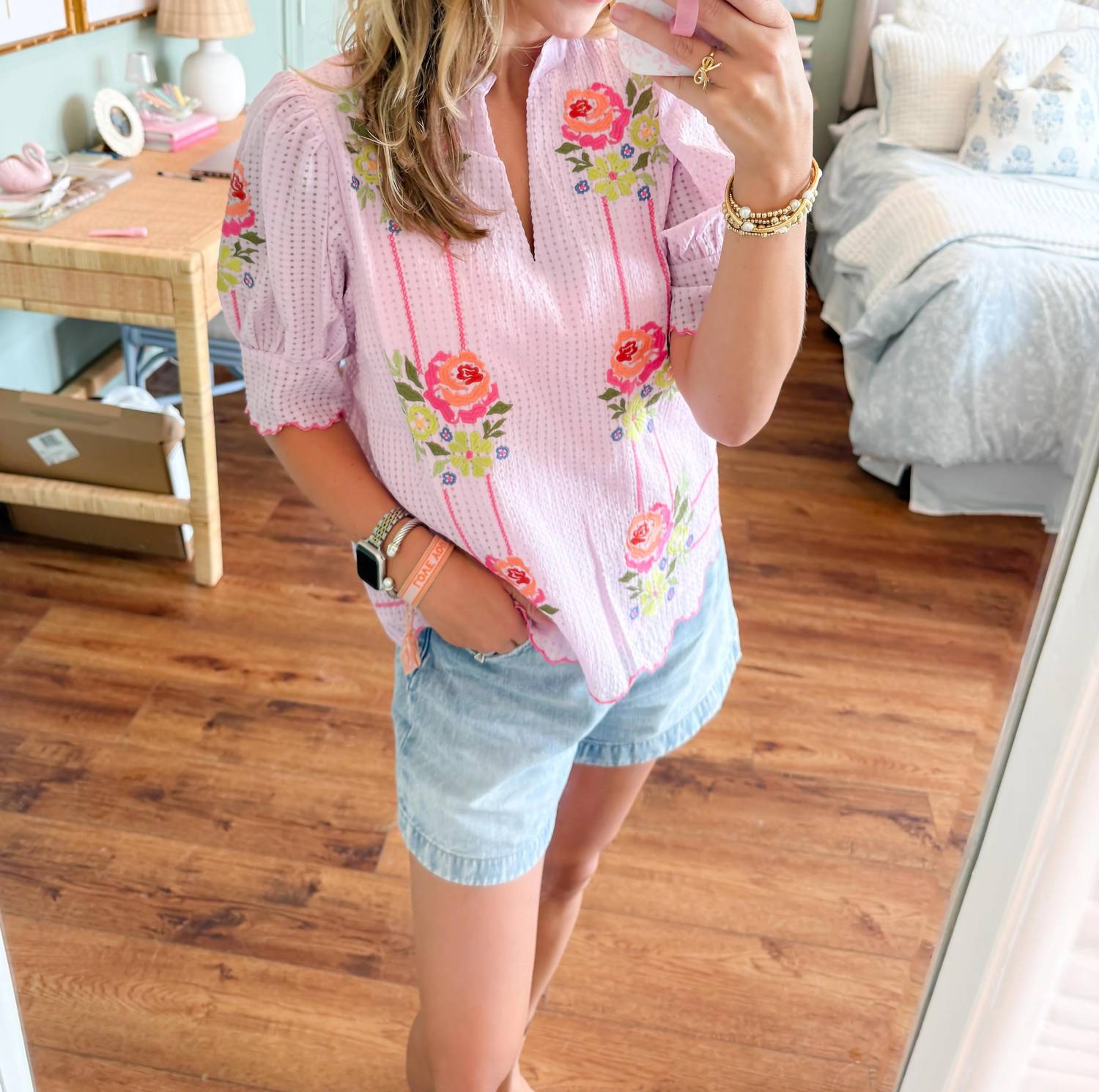 Thml - Embroidered Floral Fave Top