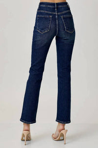 Aili'S Corner - Mid Rise Ankle Straight Slim Jeans - Plus