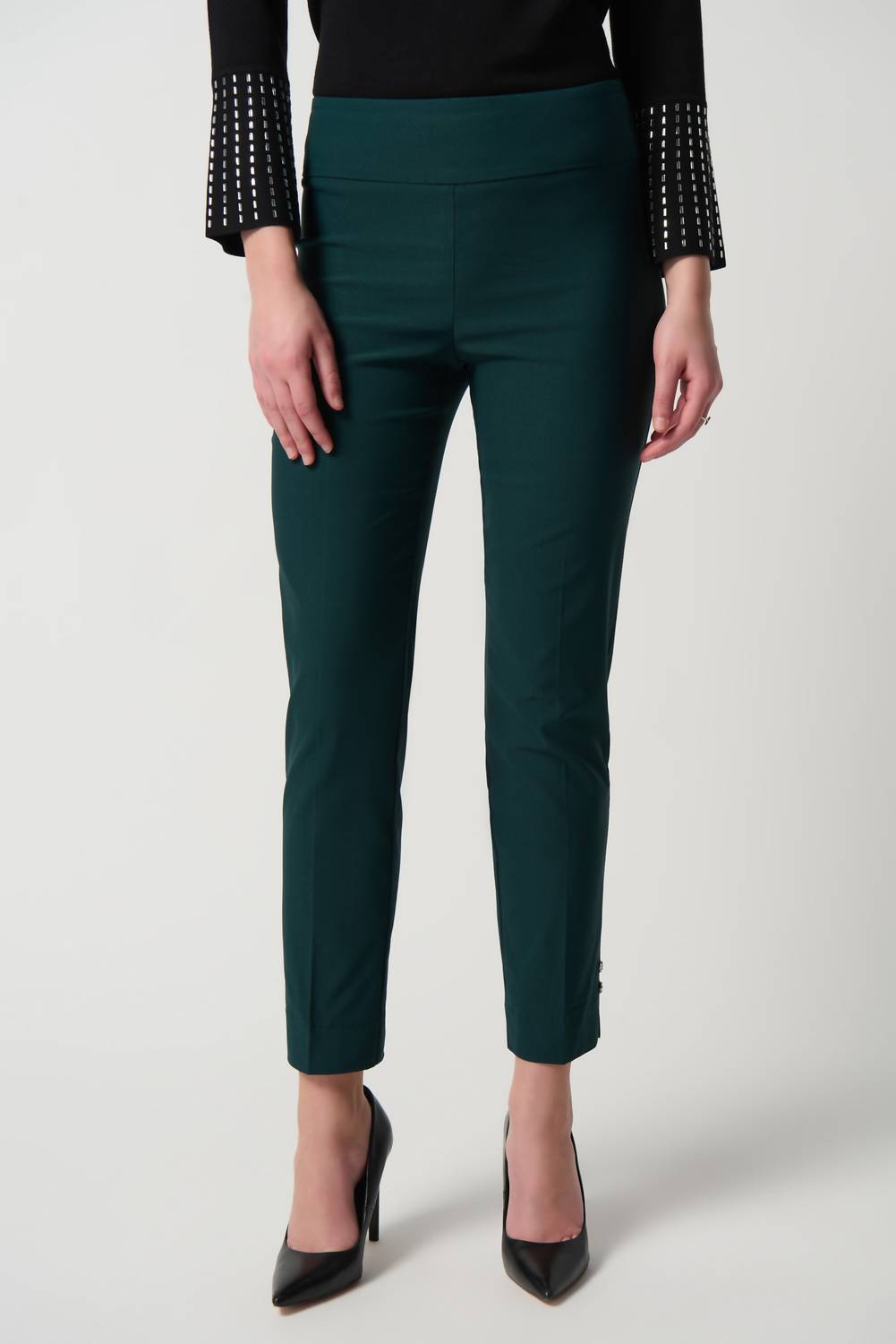 Joseph Ribkoff Slim Formal Ankle Pull On Pants in emerald - women's pants