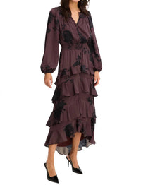 ALLISON NEW YORK Josie Maxi Dress in brown floral - women's dress - detail view