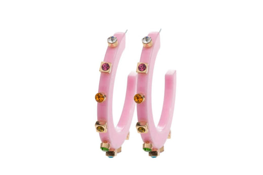 Smith & Co - Women's Large City Girl Jewel Hoop Earrings