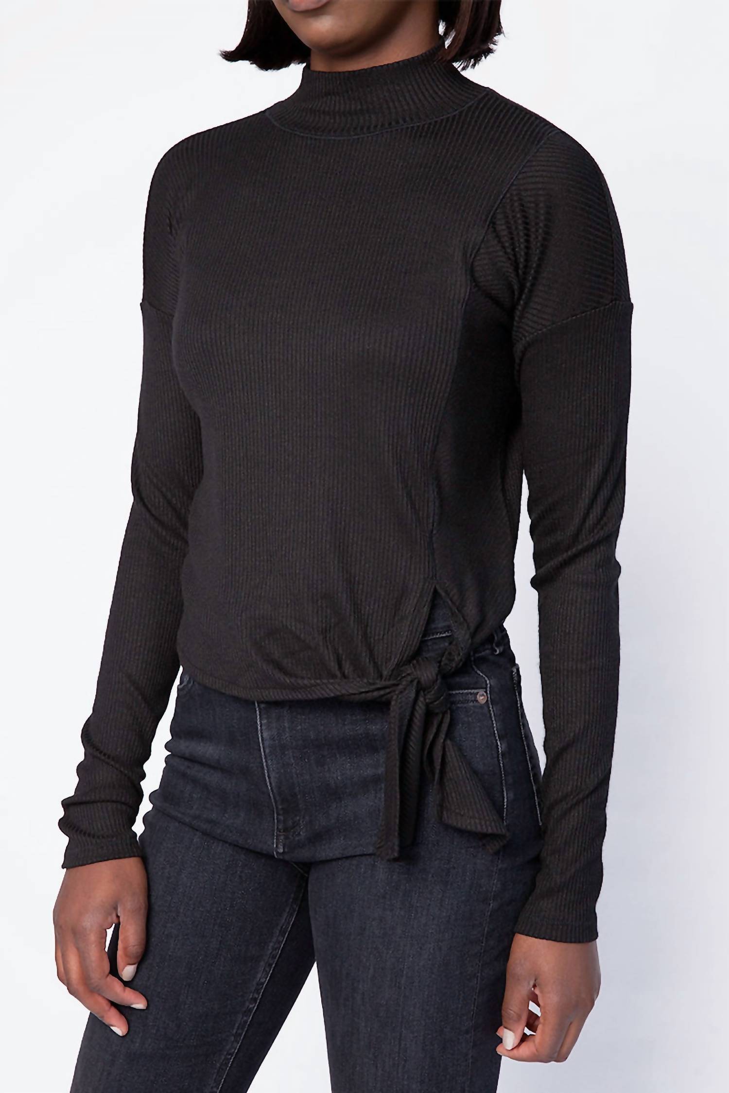 Rag & Bone - The Rib Knit Tie Turtleneck Top