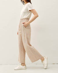 Be Cool - Striped Linen Blend Wide Leg Pants