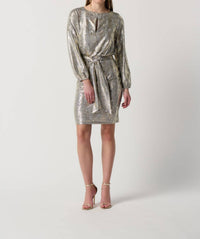 Joseph Ribkoff - Metallic Belted Wrap Dress