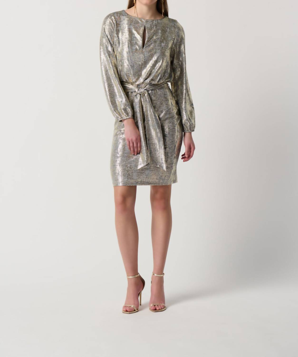 Joseph Ribkoff - Metallic Belted Wrap Dress