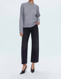 PISTOLA Aura Crewneck Sweater in charcoal diamonte 1 - women's sweater - alternate view