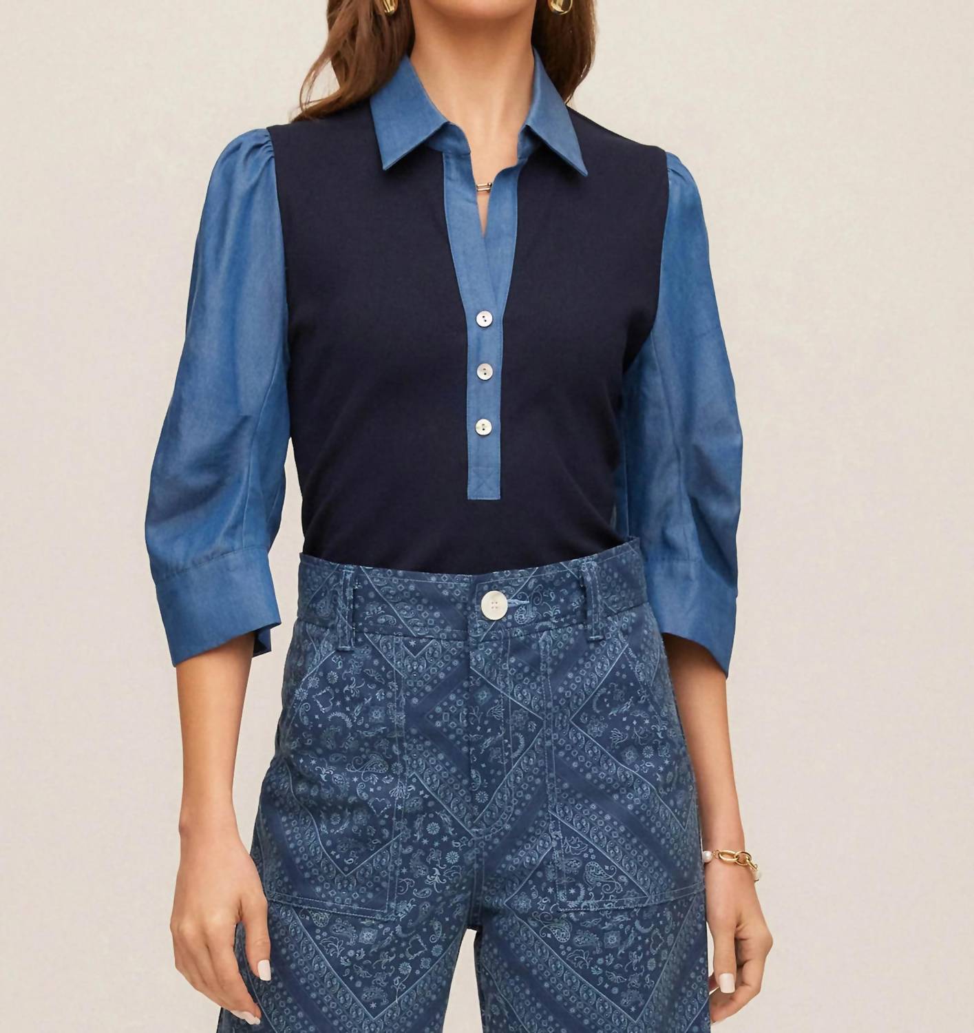 Fifteen Twenty - Camden Contrast Henley Top