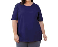 On The Plus Side - Jersey U-Neck Short Sleeve Tee - Plus