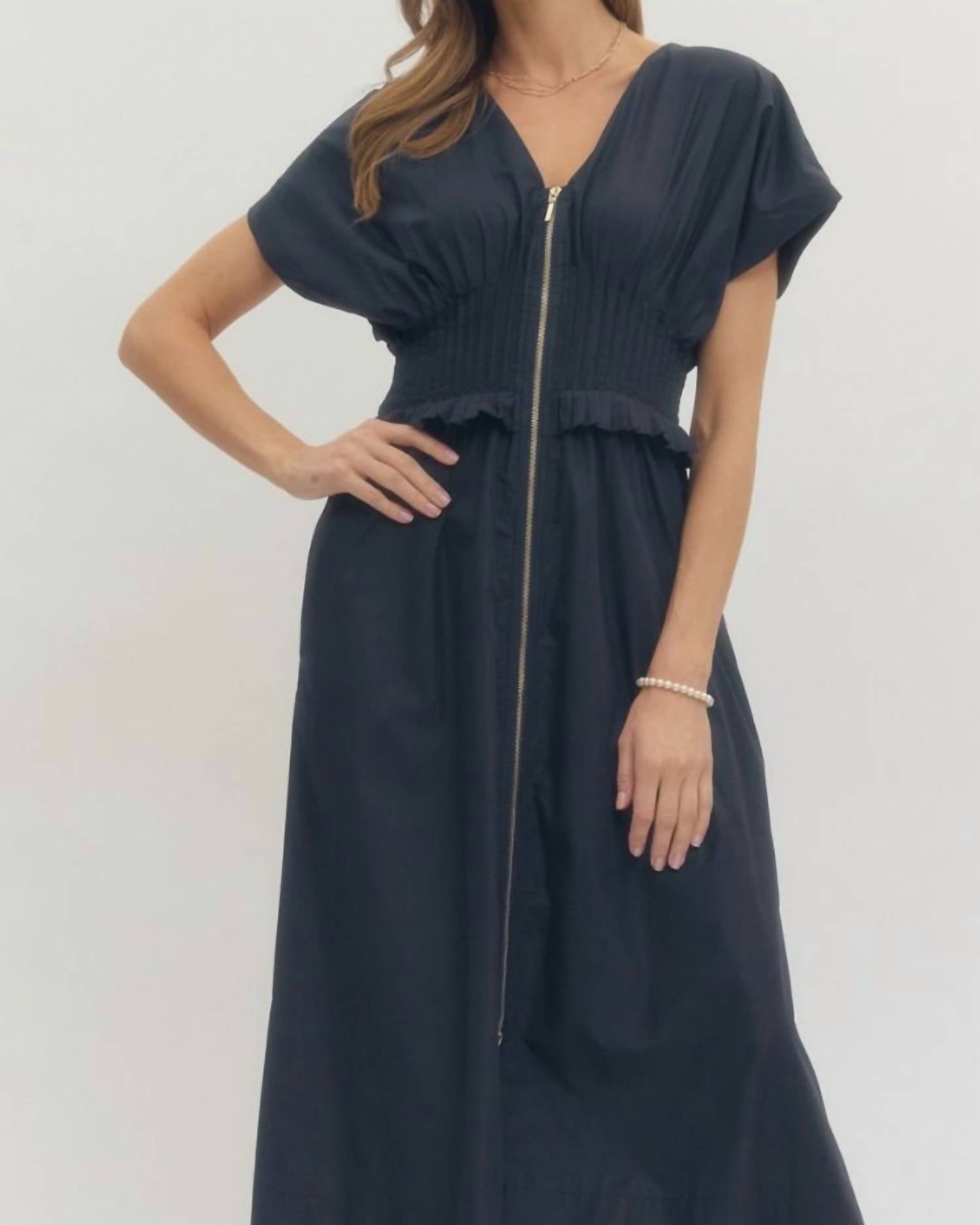 Entro - Smocked Midi Dress