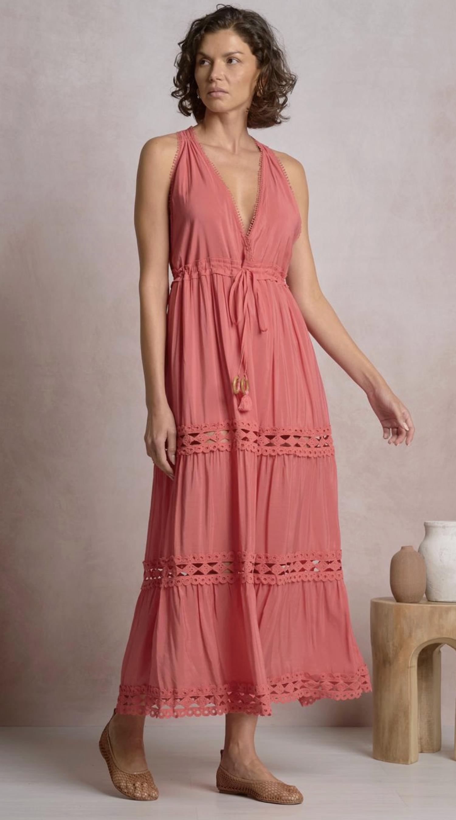 Elan - FLOWY VNECK MAXI DRESS