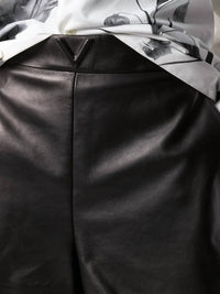 Valentino - High Waist Leather Shorts