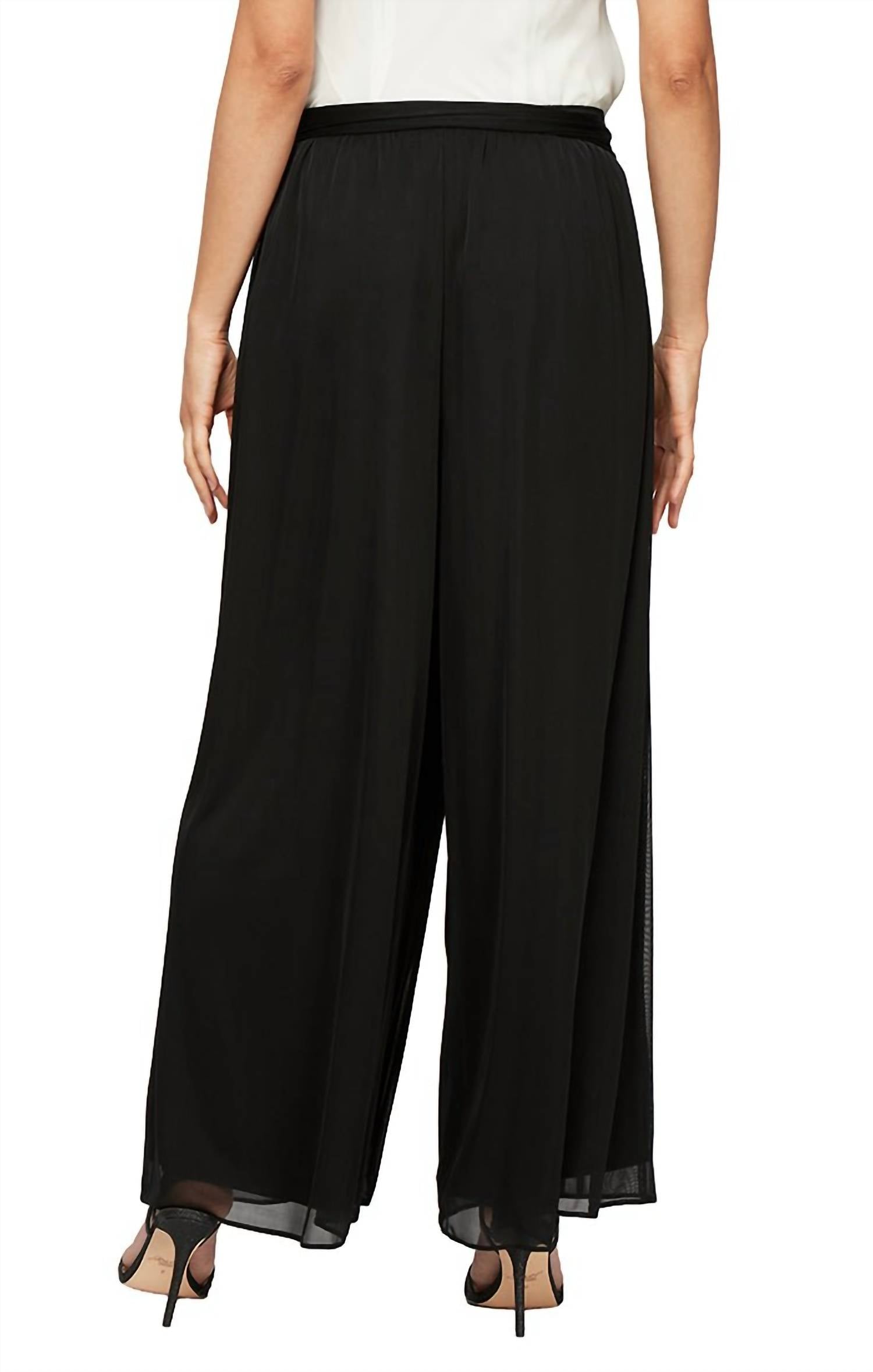 Alex Evenings - Brianna Wide Leg Mesh Pant