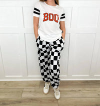 Ampersand Ave - In My Lane High-rise Checkerboard Joggers