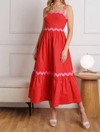 Flying Tomato - Solid Woven Midi Dress
