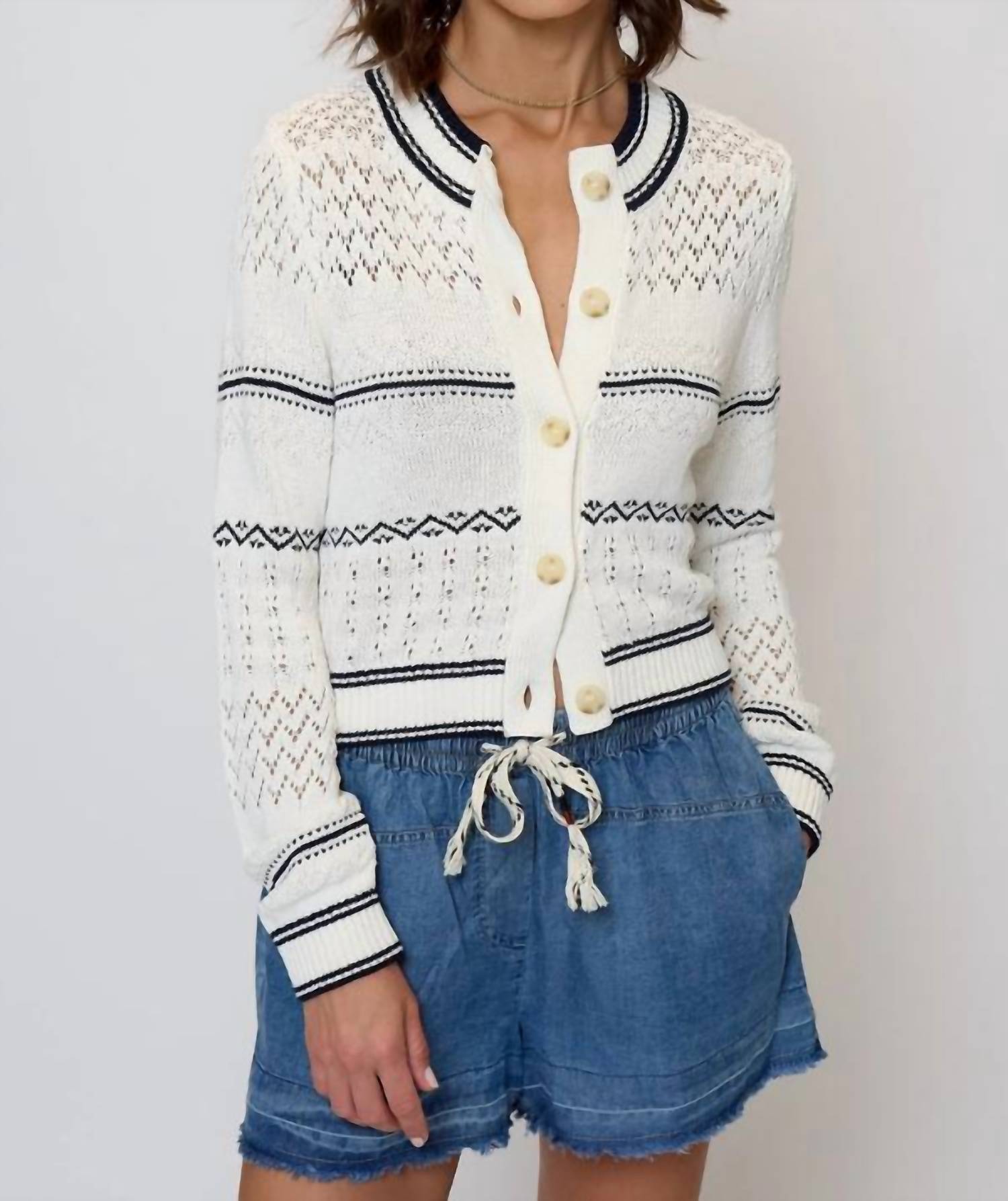 Central Park West - Emanuel Nautical Stripe Cardigan