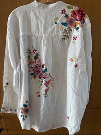 Johnny Was - Amara Floral Embroidered Mandarin Collar Long Sleeve Shirt