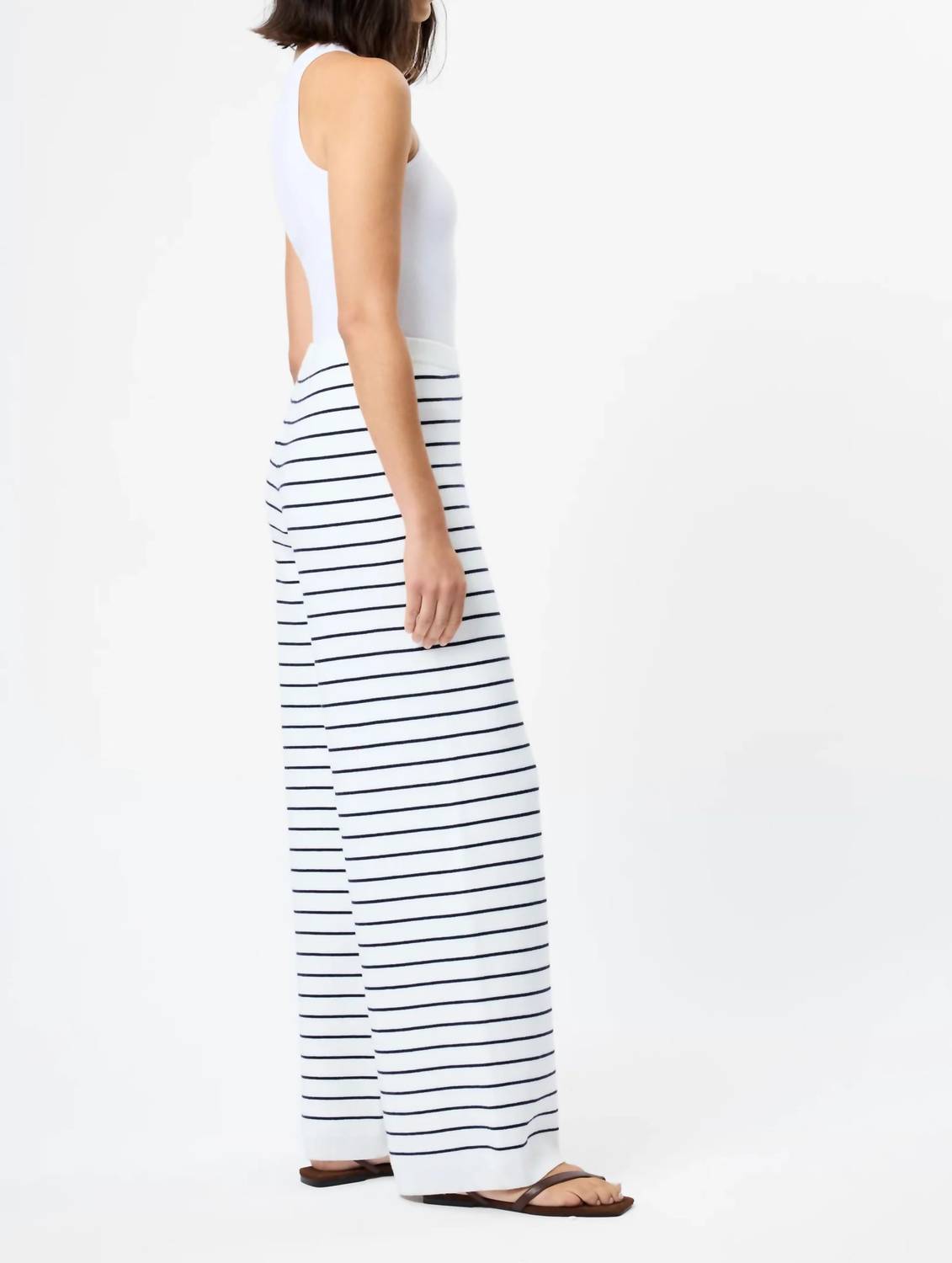 French Connection - Marley Knit Striped Wide Leg Pants
