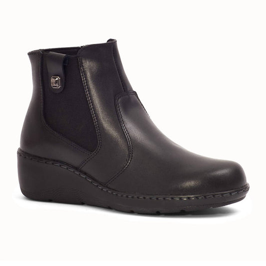 Andrea - Women's Exclusive Leather Wedge Booties