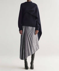 A.L.C. - Tracy Metallic Vegan Leather Midi Skirt