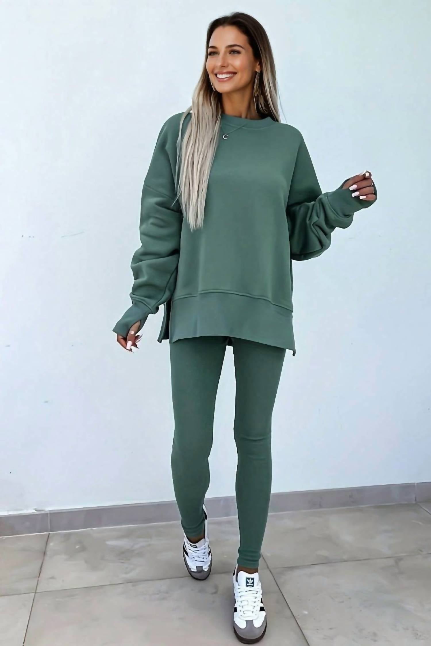 Lovesoft - Oversized Lounge Set with Ribbed Leggings