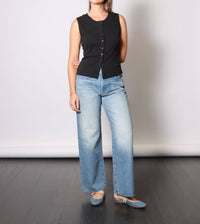 Mother - Lil Dodger Button Sneak Straight Jeans
