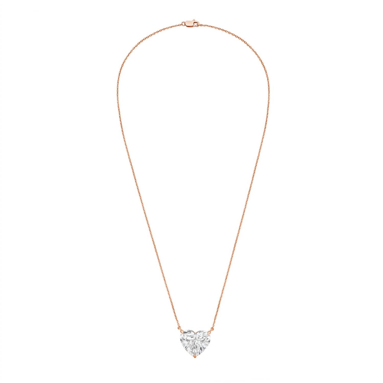 Diana M Jewels - 14kt 5.00 Cts Lab Grown Diamond Solitaire Pendant Necklace