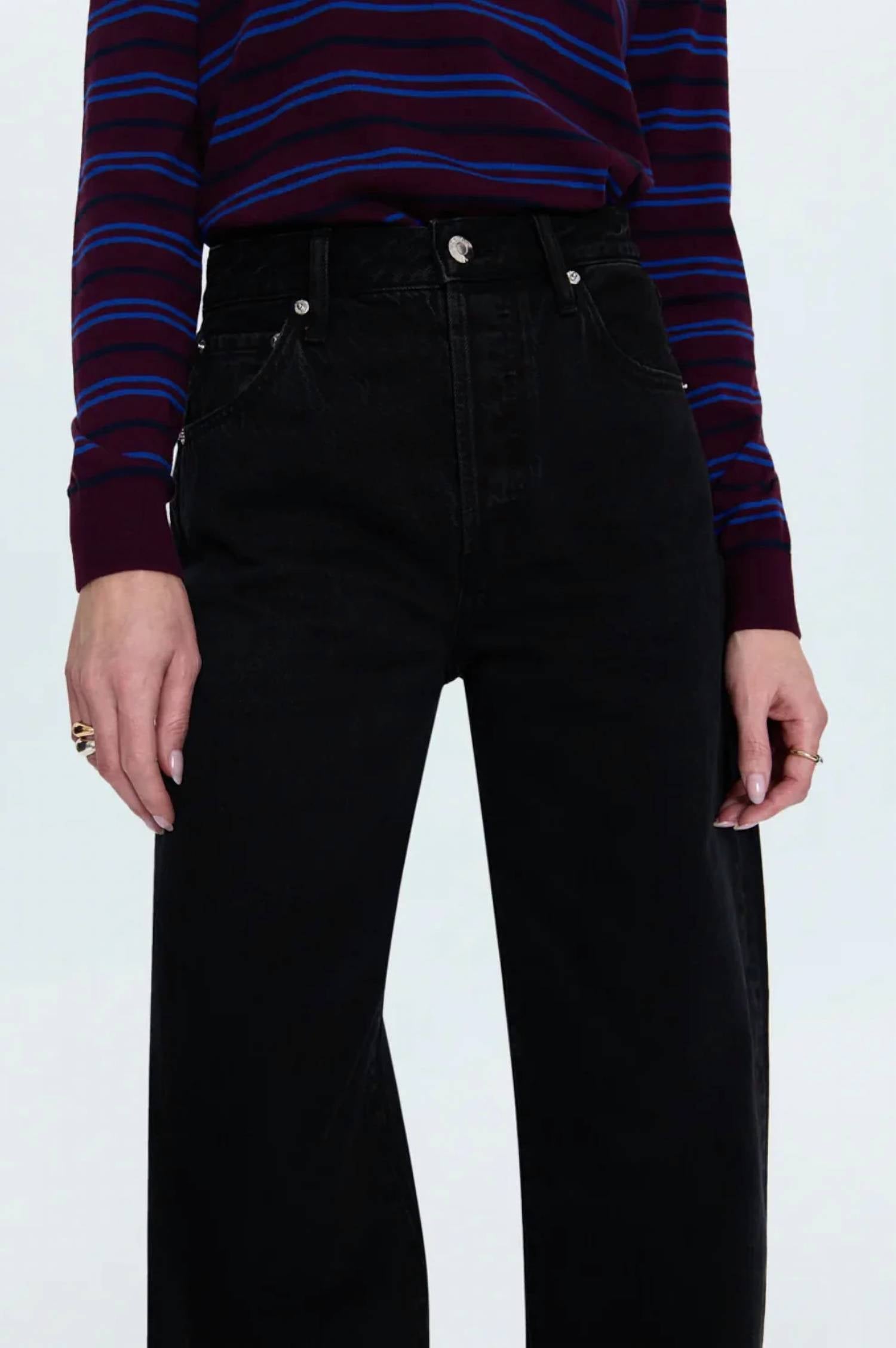Pistola - Tate High Rise Bowed Straight Leg Jeans