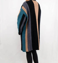 Pol - Chenille Feel Striped Bell Sleeve Cardigan