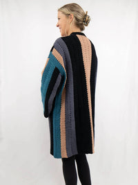 Pol - Chenille Feel Striped Bell Sleeve Cardigan