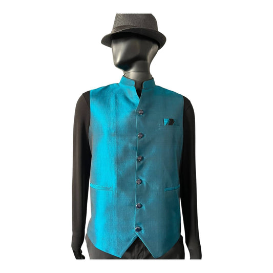 The Gray Crab - Men's Mandarin Collar Silk Vest