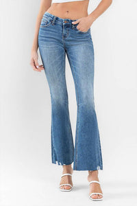 FLYING MONKEY Amie Low Rise Flare Jeans in blue - women's jeans