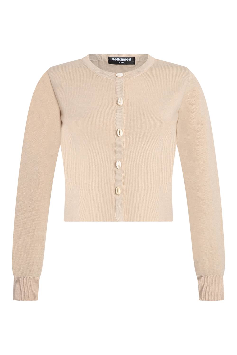 Solkissed Women's Tia Shell Cardigan Top in beige - women's sweater