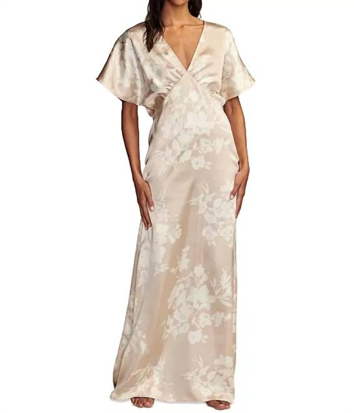 Lucky Brand - Printed Batwing Sleeve Satin Dress