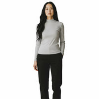 Ambar - Sleek Stretch Essential Mock-neck Long Sleeve Top