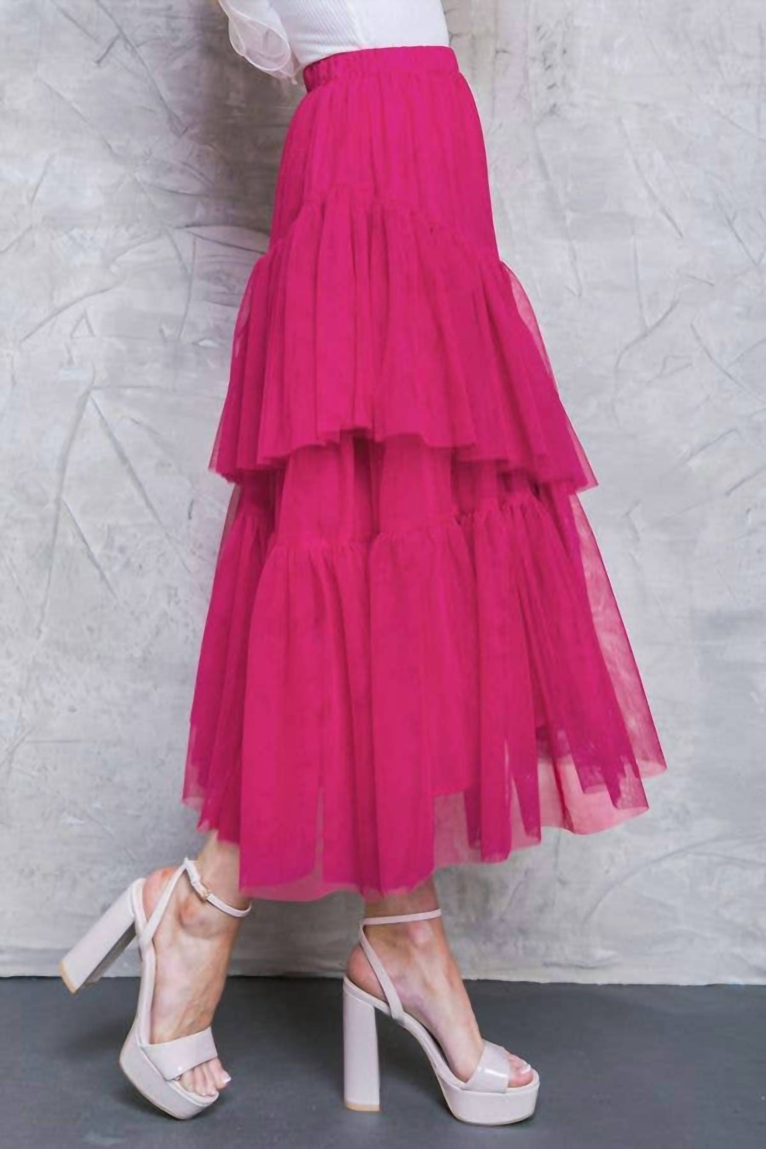 Flying Tomato - Tulle Midi Skirt