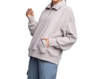 RAE MODE Modal 1/4 Zip Pullover in cream - women's top - detail view