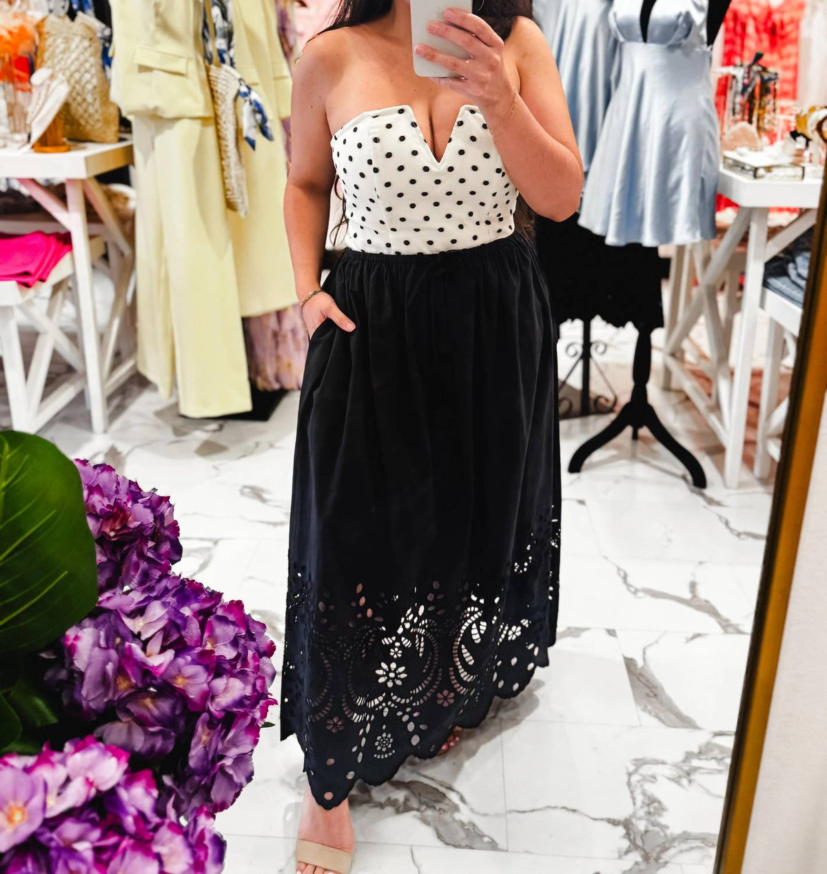 En Saison - Summer Solstice Embroidery Midi Skirt