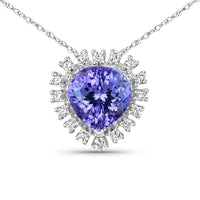 Diana M Jewels Women's Heart Natural Tanzanite Pendant Necklace (3.25 Ct) - Signature Plus in 14k white gold - women's jewelry