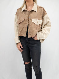 Pol - Cropped Corduroy Block Jacket