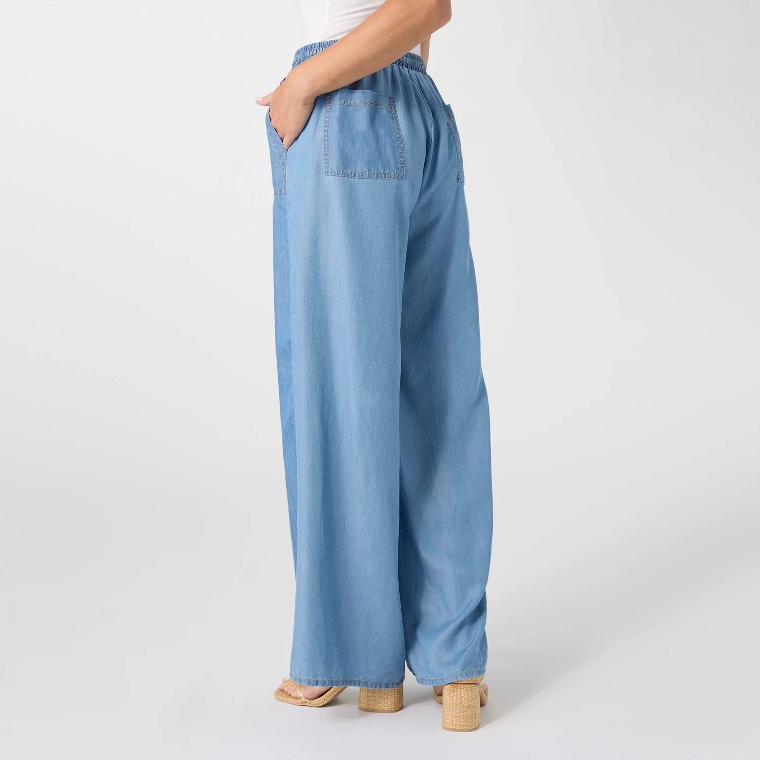 Coco + Carmen - Khloe Chambray Pant With Pockets