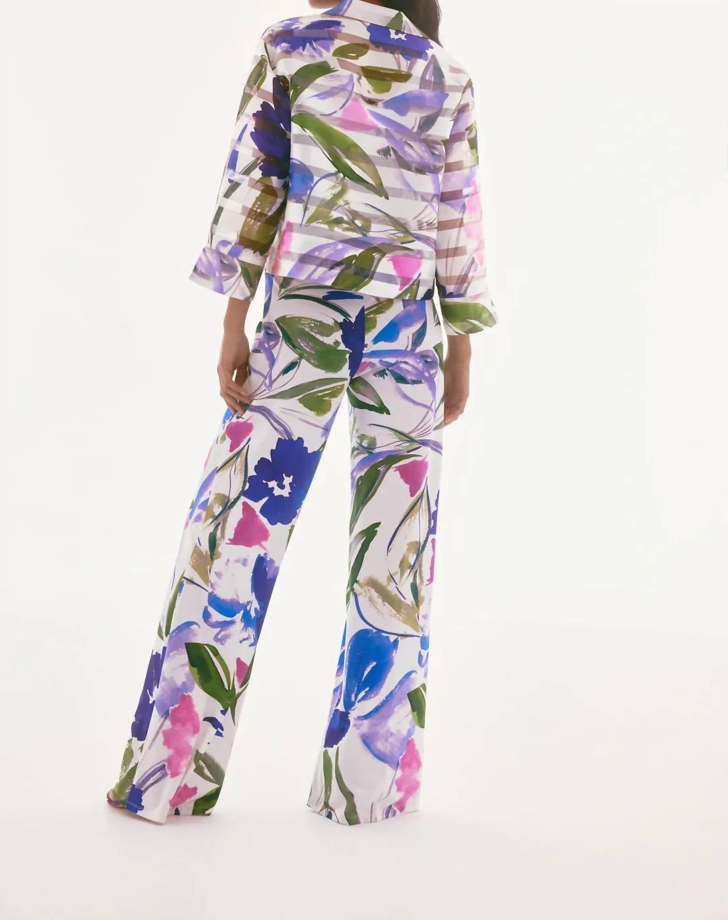 Joseph Ribkoff - Floral Print 3/4 Sleeves Trapeze Jacket