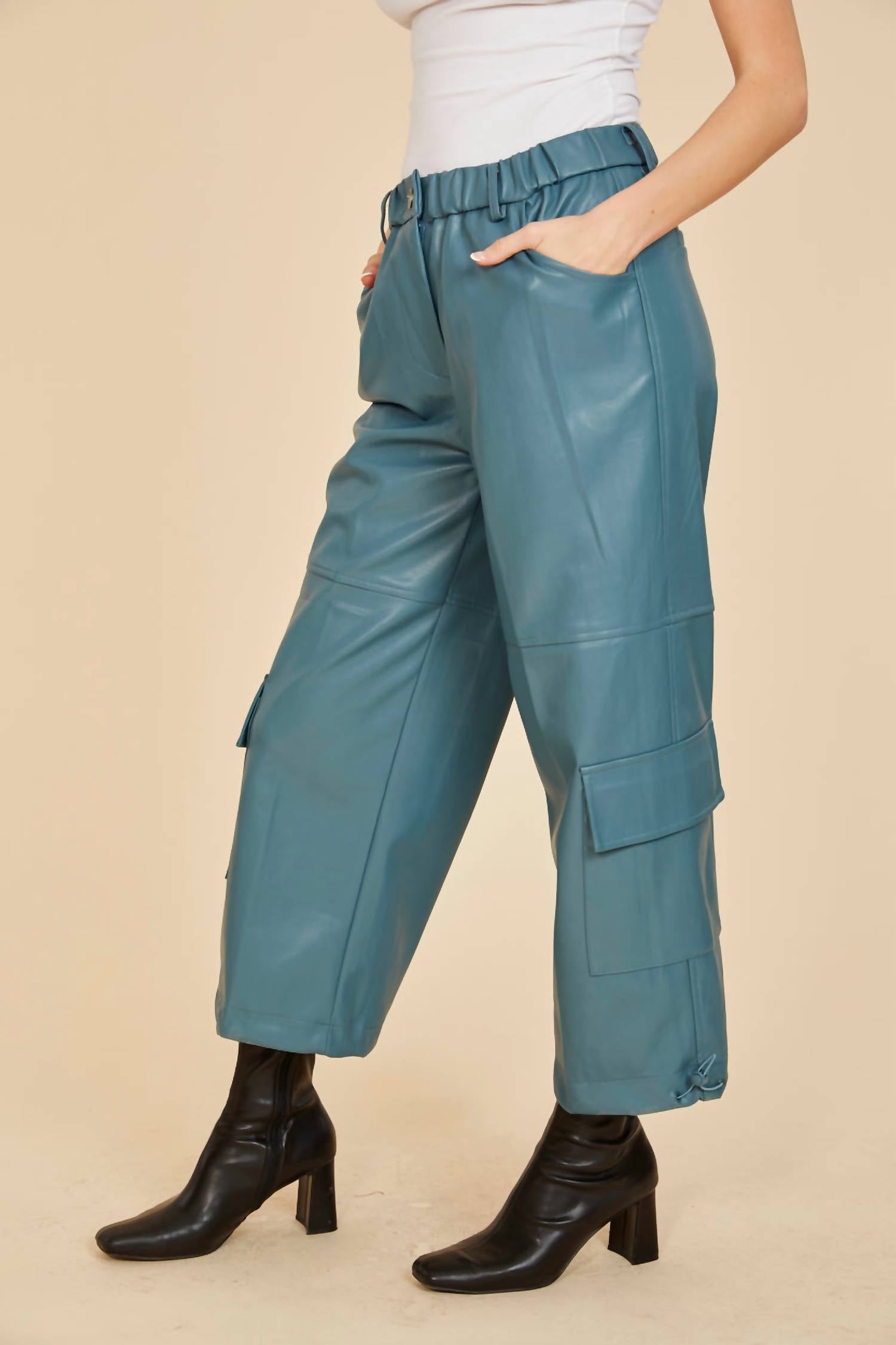 Dolce Cabo - Vegan Leather Cargo Pants