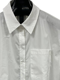 Heyson Women's Drawstring Poplin Shirt in off white - women's long sleeve top - detail view