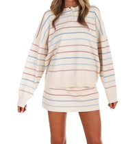 LE LIS Good Fit Stripe Sweater Two Piece Set in cream - women's sleepwear