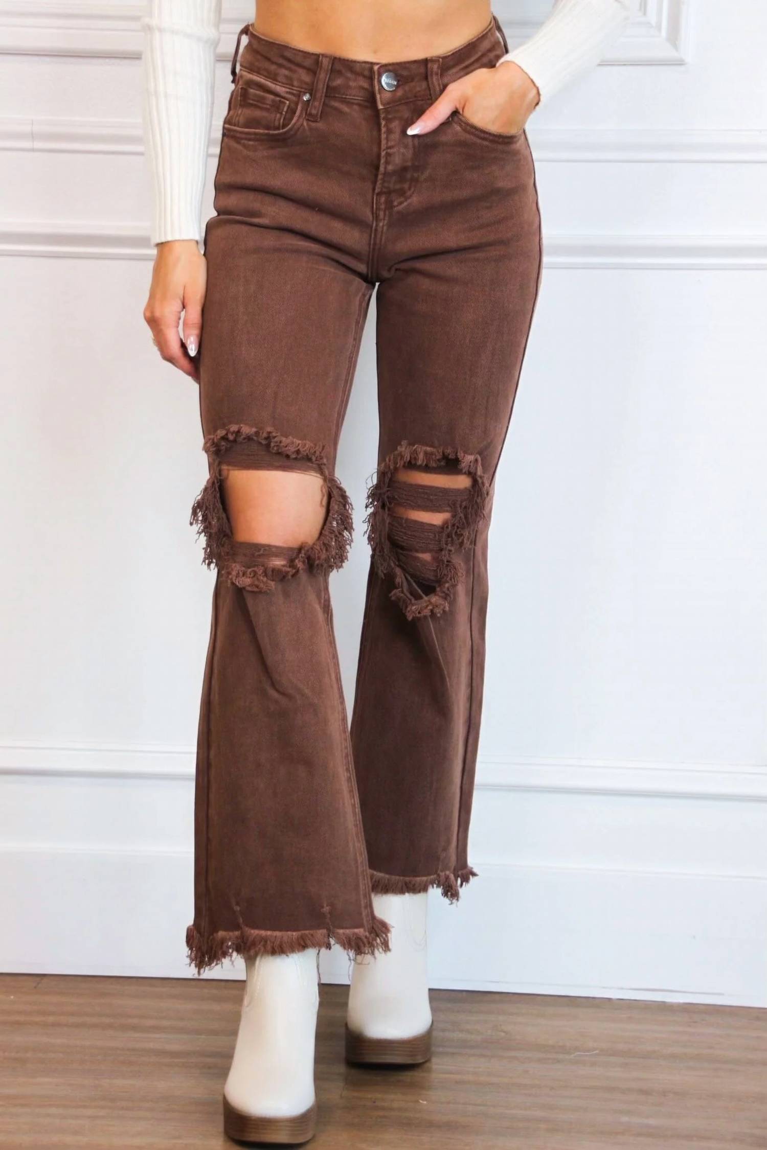 Risen - Riva Distressed High Rise Jeans
